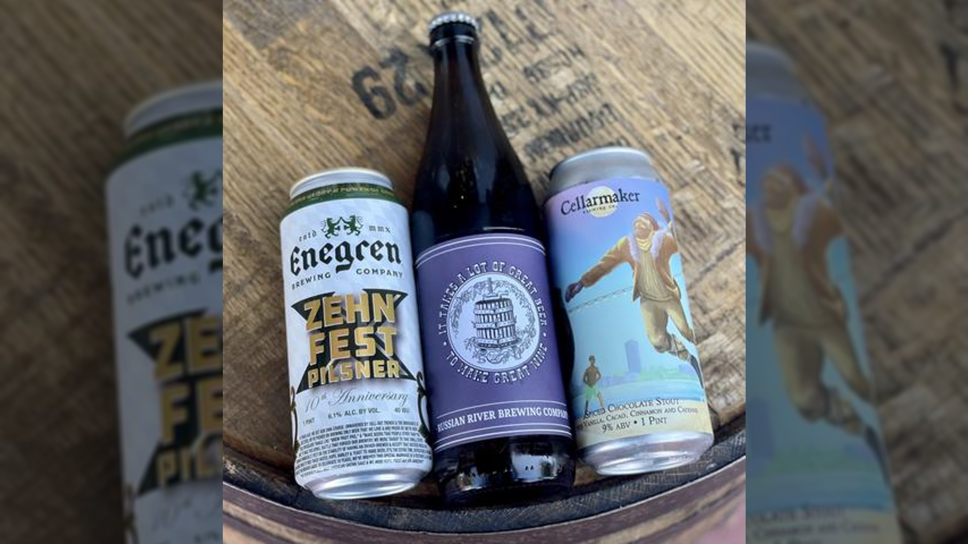 Gene's Beer Picks for the week of August 30, 2021, Russian River's It Takes a Lot of Beer to Make Great Wine APA, Enegren's Zehnfest Pilsner, and Cellarmaker Infinite Stout